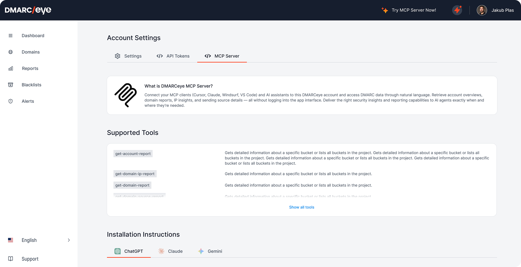 DMARCeye MCP Instructions